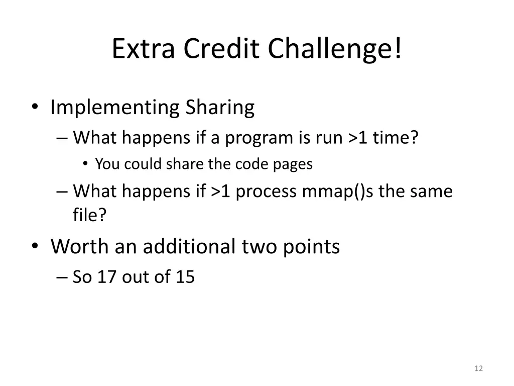 extra credit challenge
