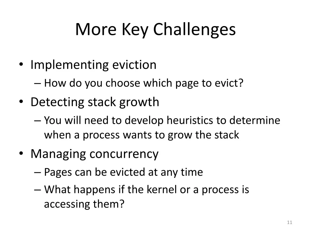 more key challenges
