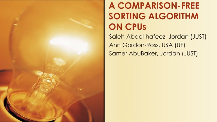a comparison free sorting algorithm on cpus