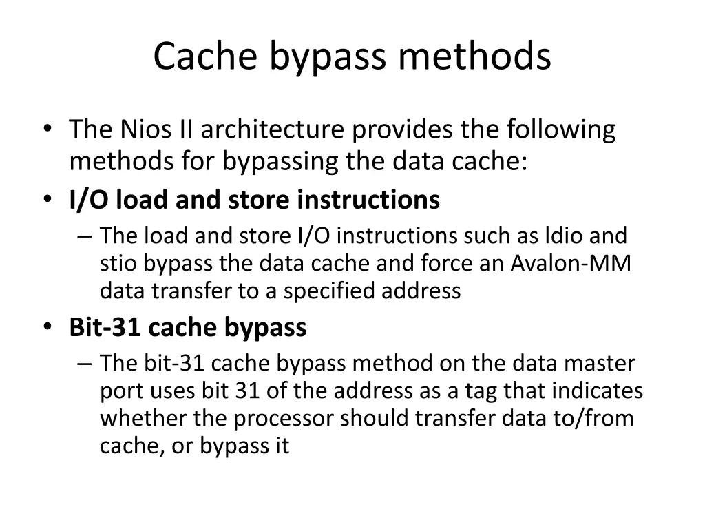 cache bypass methods