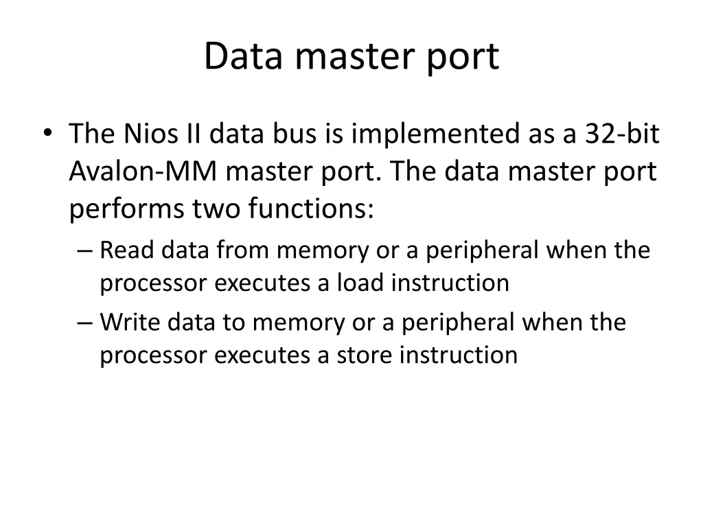 data master port
