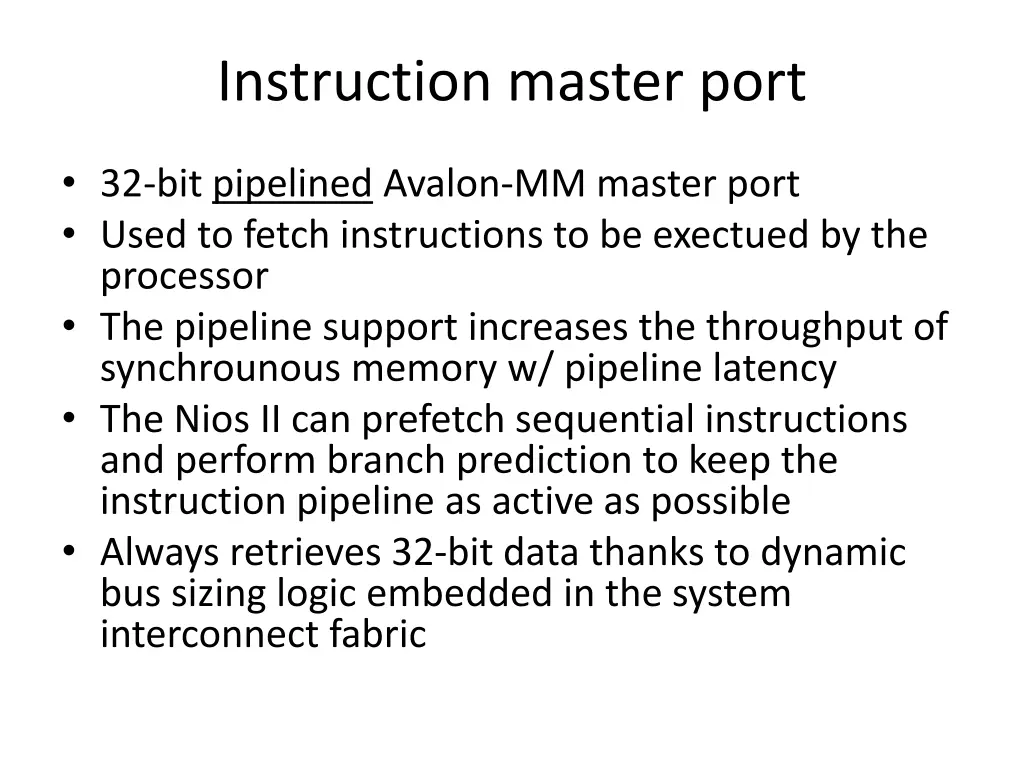 instruction master port