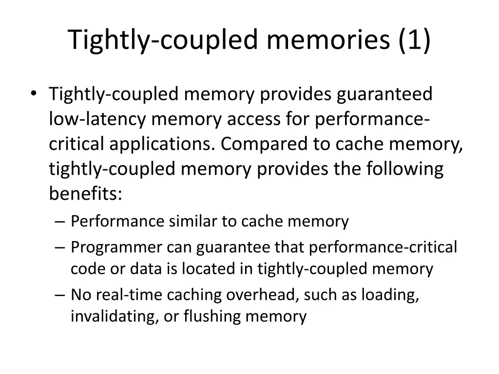 tightly coupled memories 1