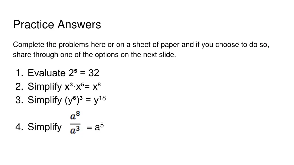 practice answers