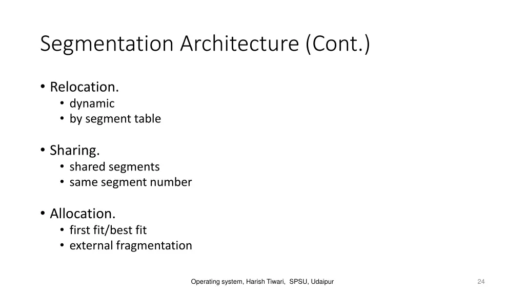 segmentation architecture cont
