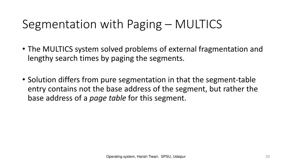 segmentation with paging multics