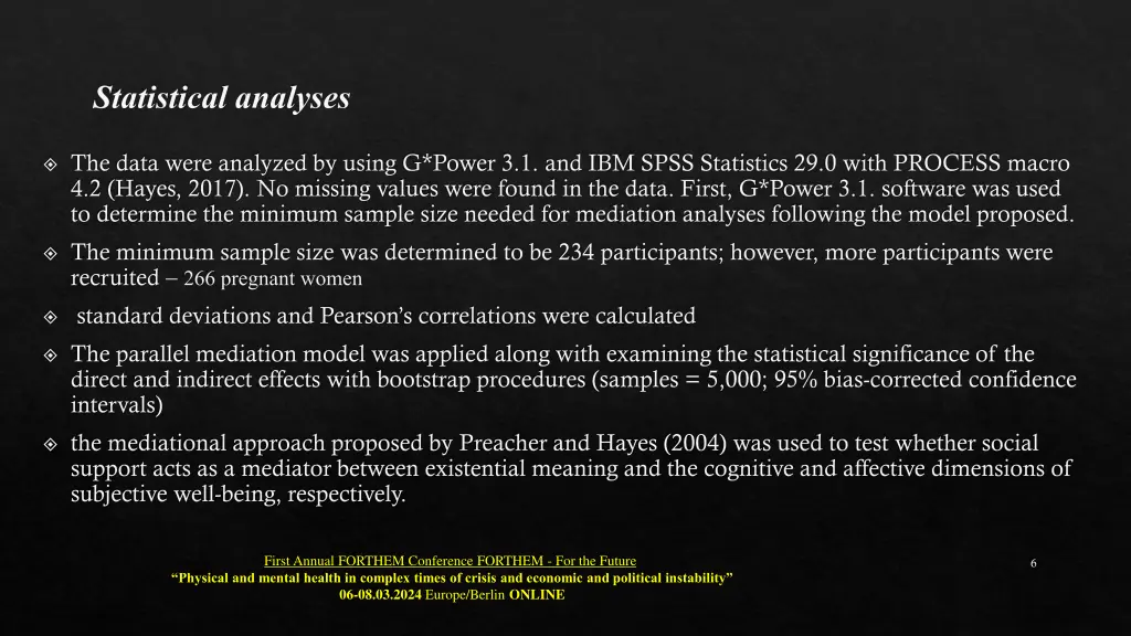 statistical analyses