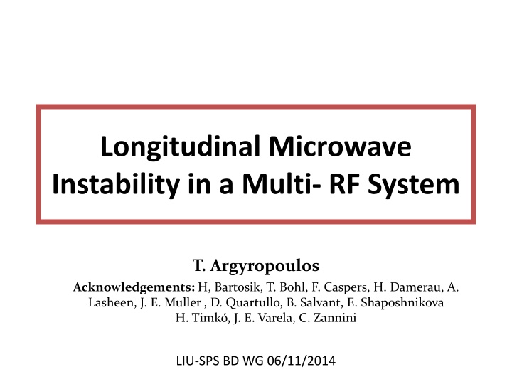 longitudinal microwave instability in a multi