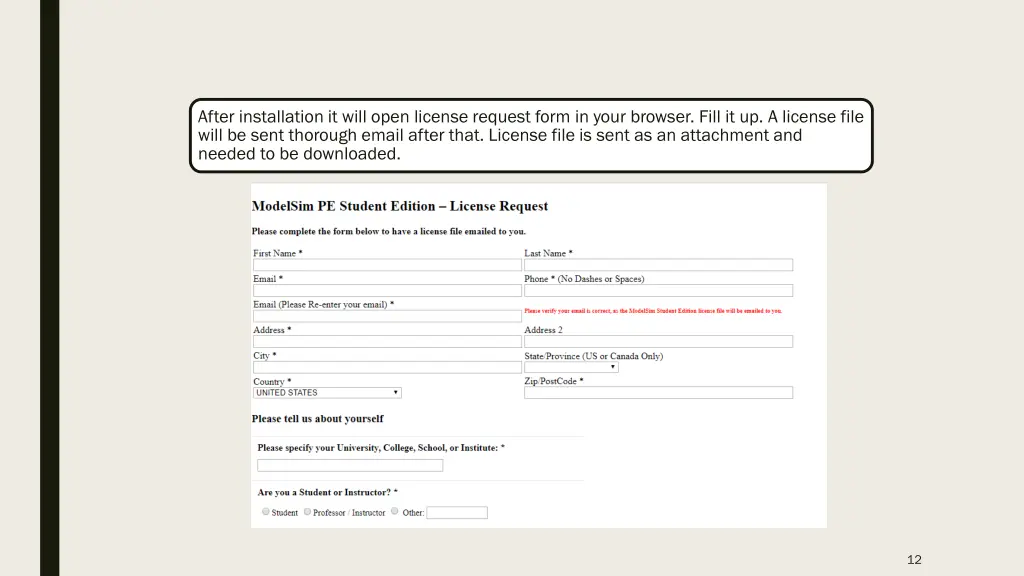 after installation it will open license request