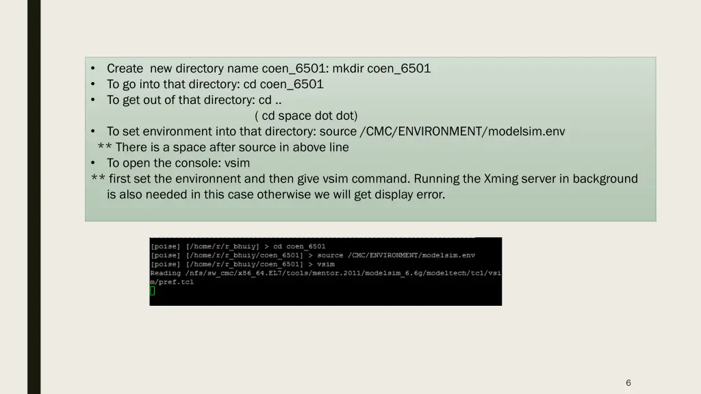 create new directory name coen 6501 mkdir coen