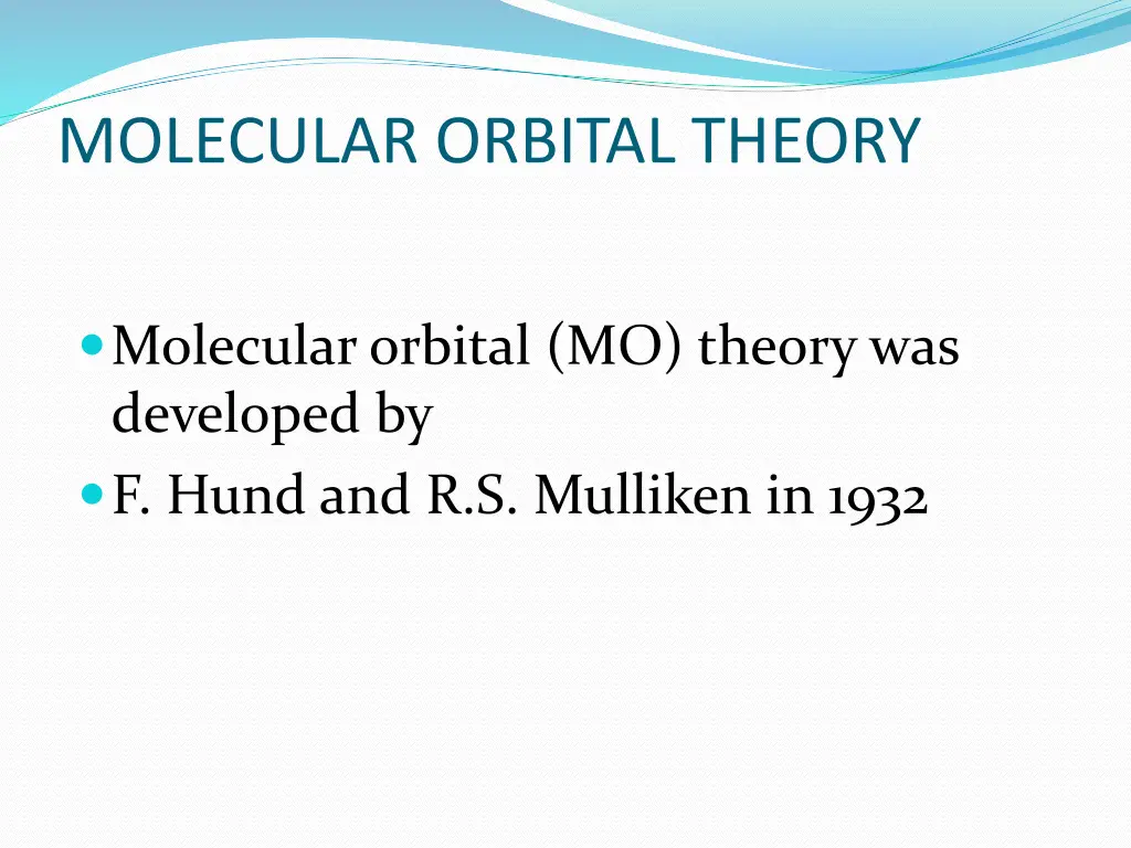 molecular orbital theory