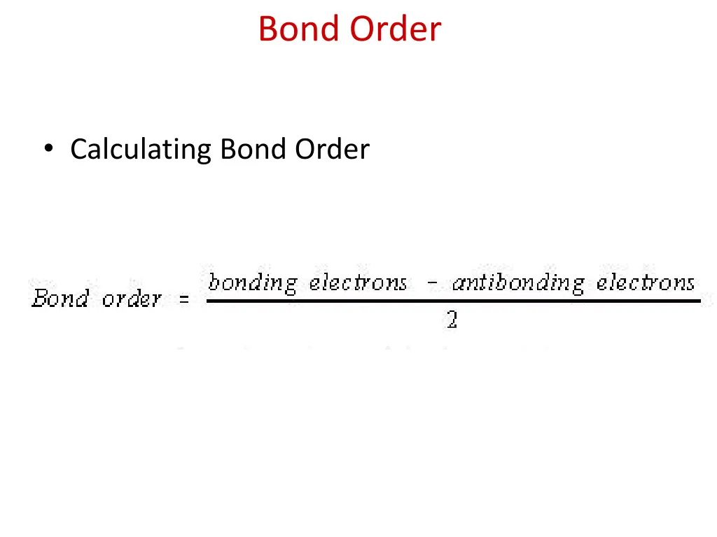bond order