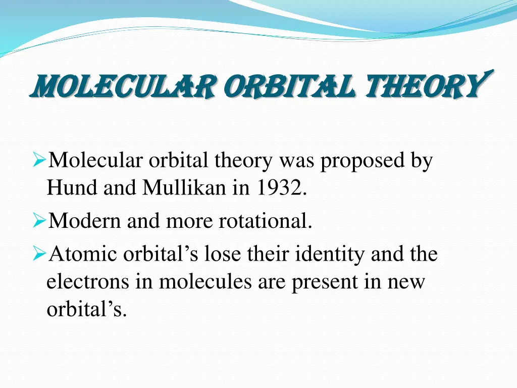 molecular orbital theory molecular orbital theory