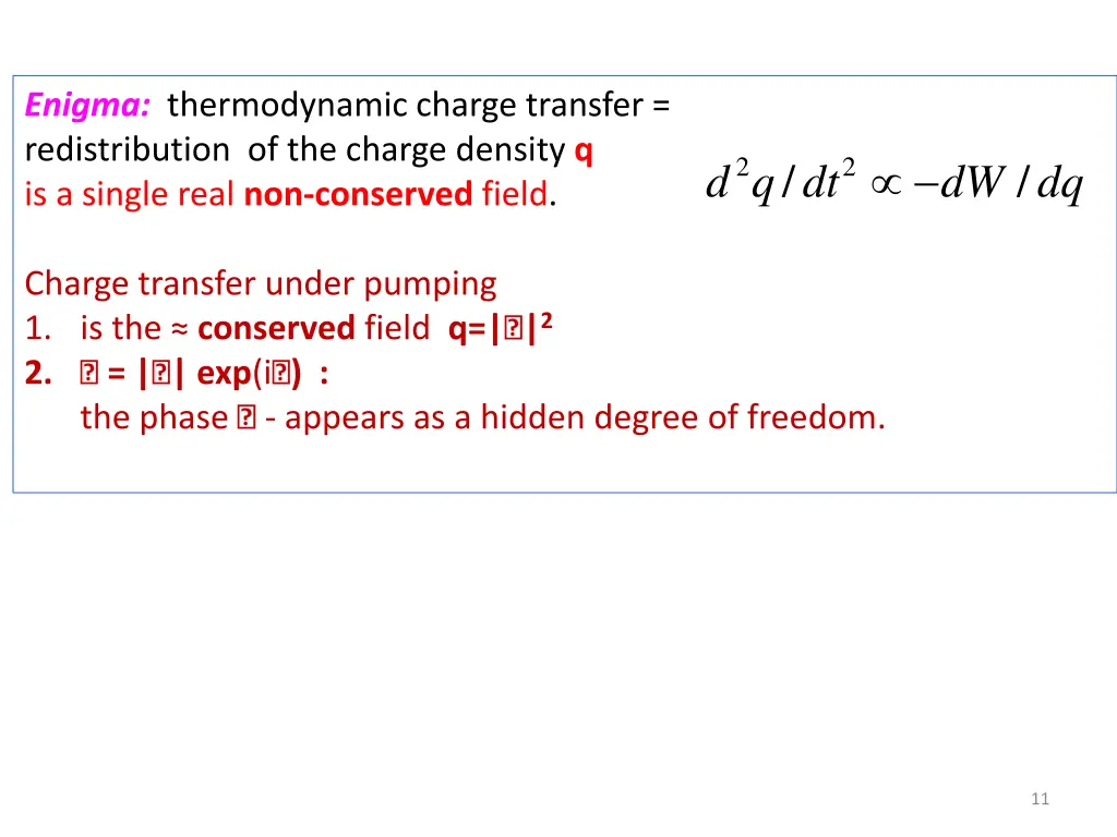 enigma thermodynamic charge transfer
