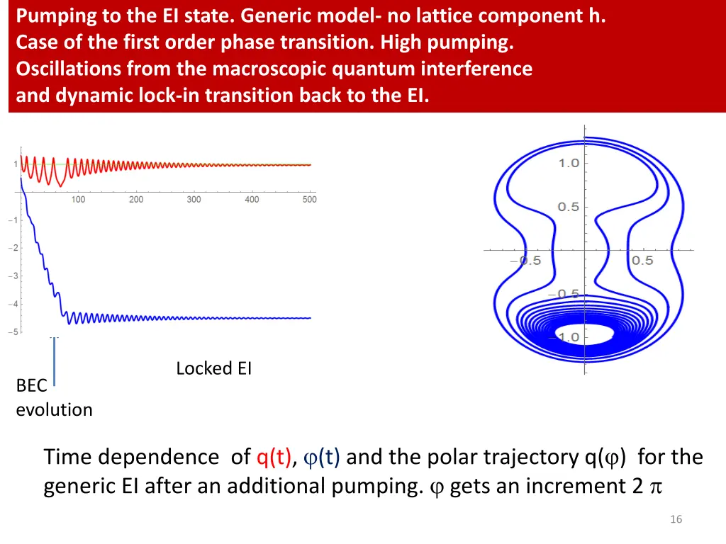 pumping to the ei state generic model no lattice