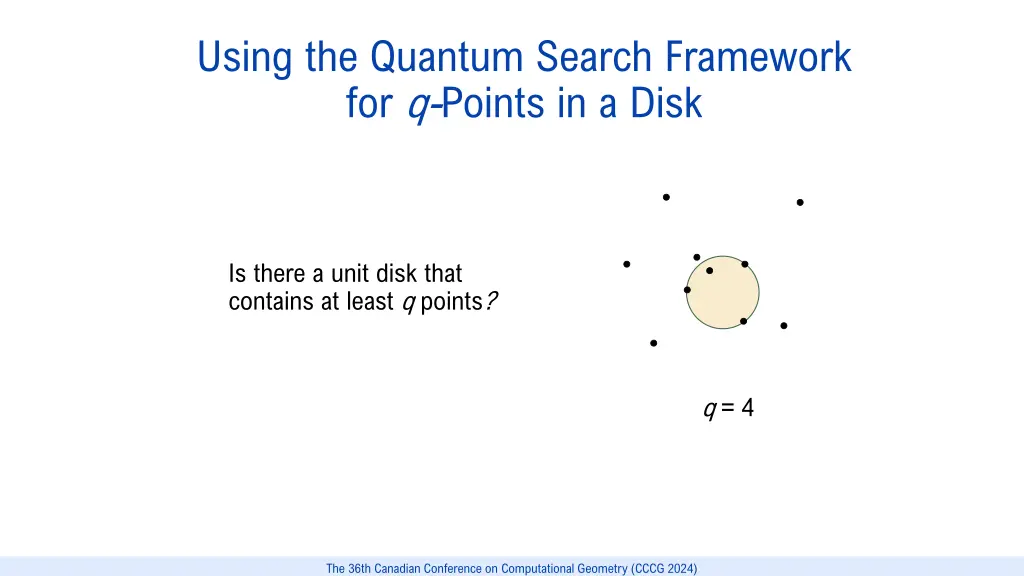 using the quantum search framework for q points