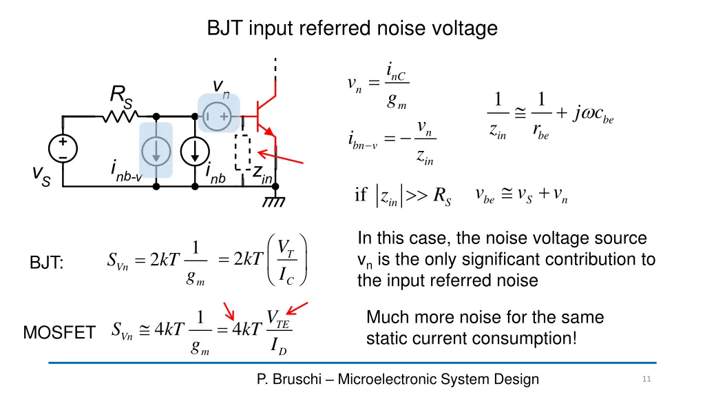 bjt input referred noise voltage