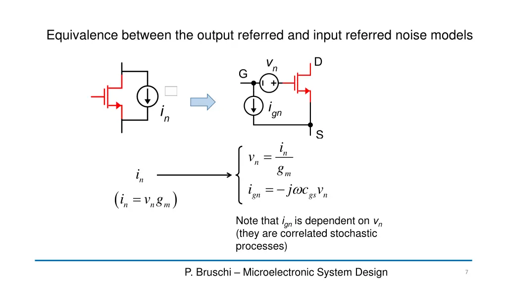 equivalence between the output referred and input 1