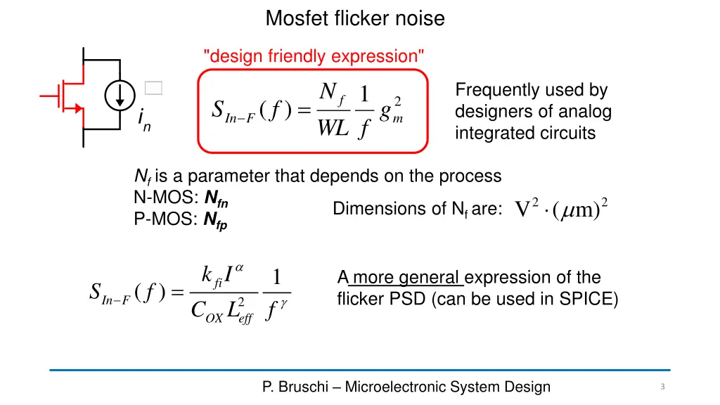 mosfet flicker noise