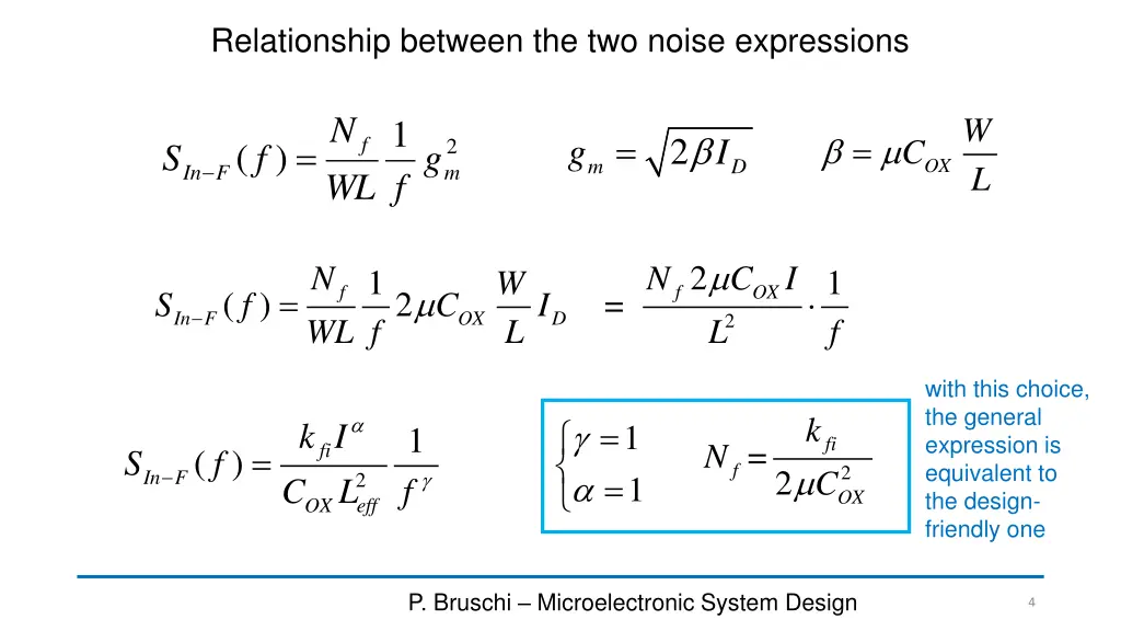 relationship between the two noise expressions