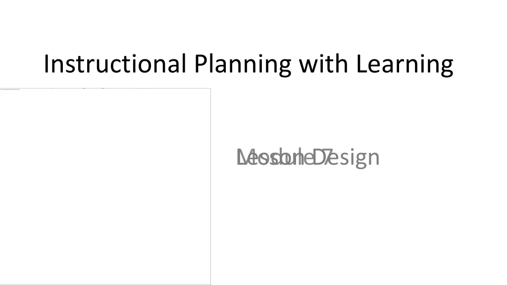 instructional planning with learning activity 1