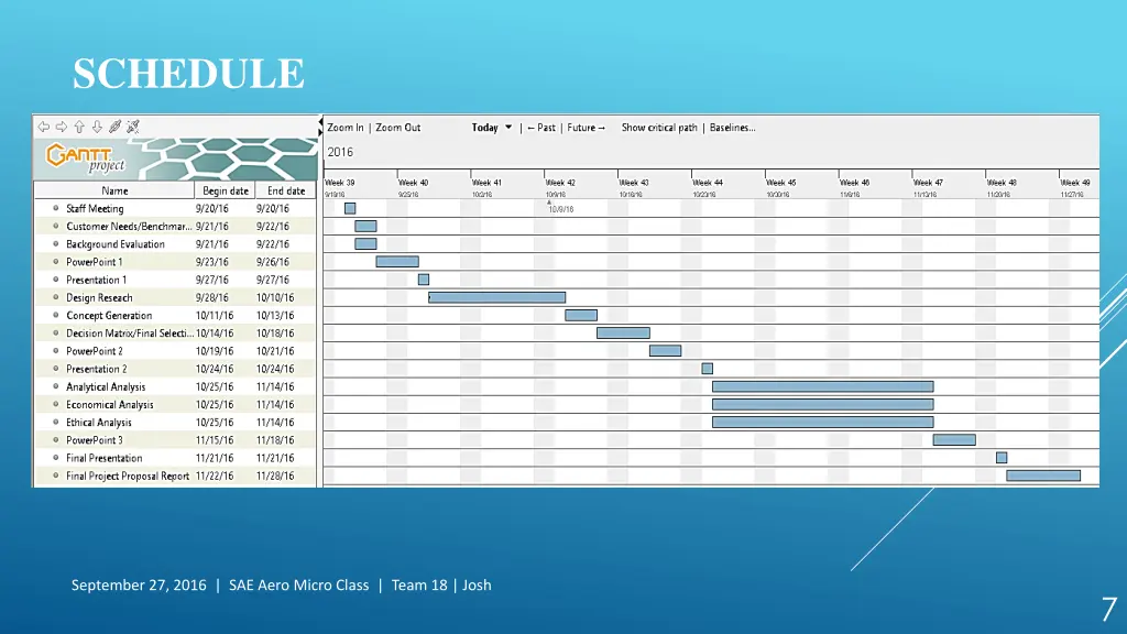 schedule