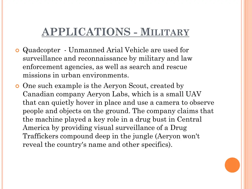 applications m ilitary