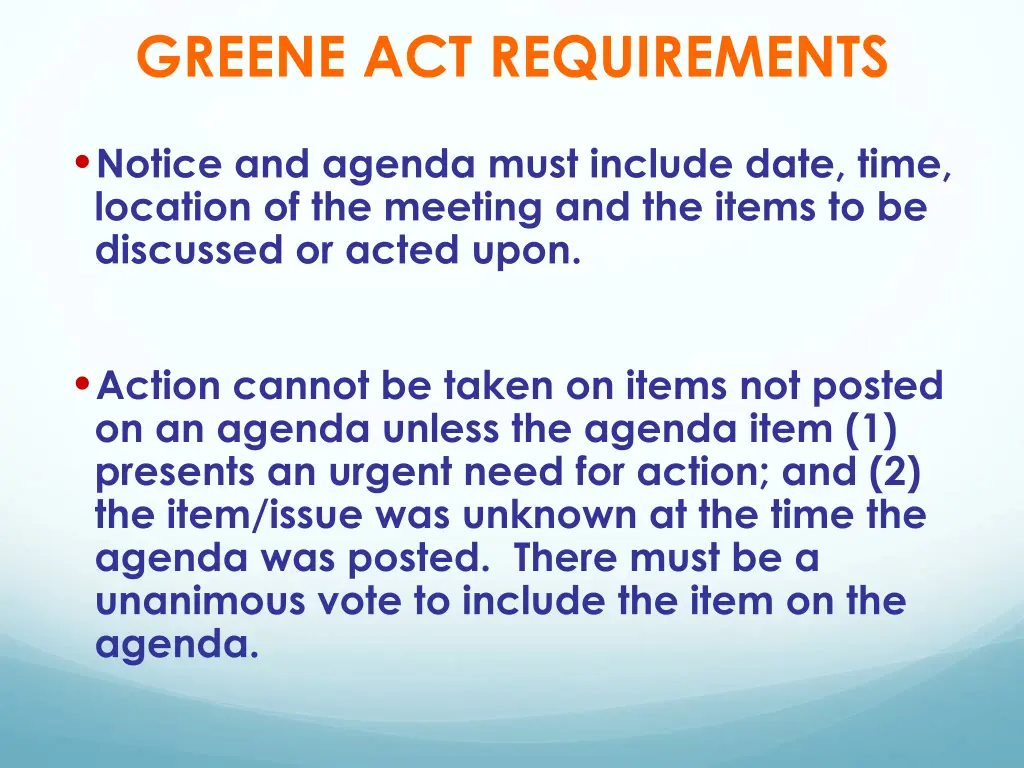 greene act requirements 1