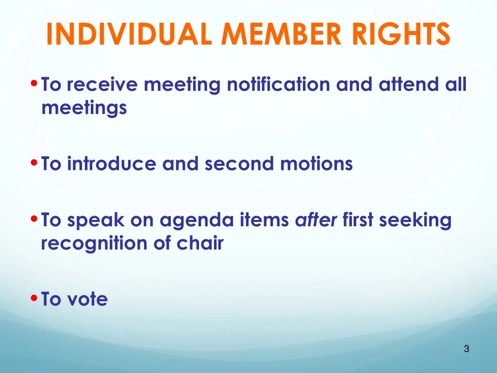 individual member rights