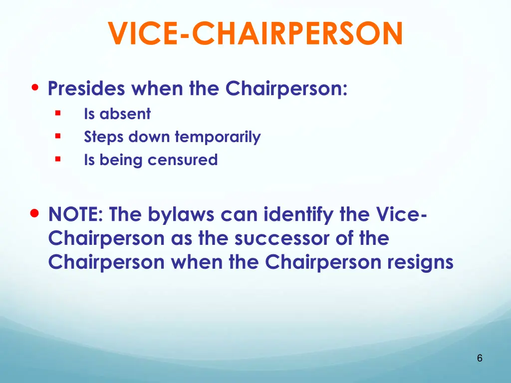 vice chairperson