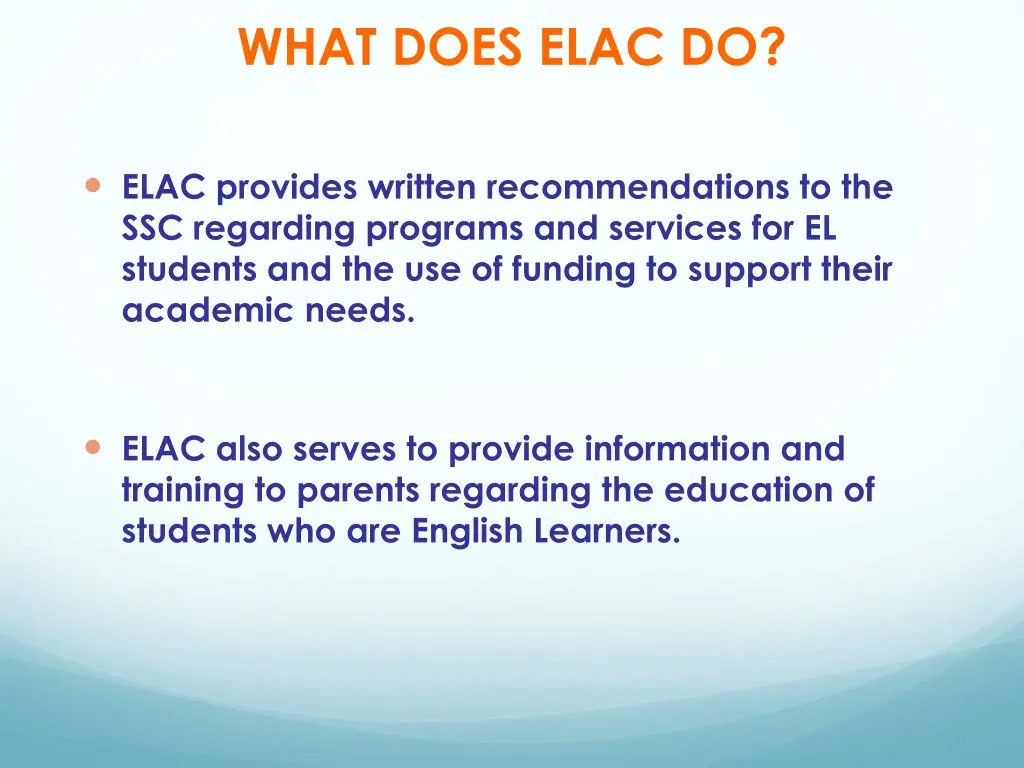 what does elac do