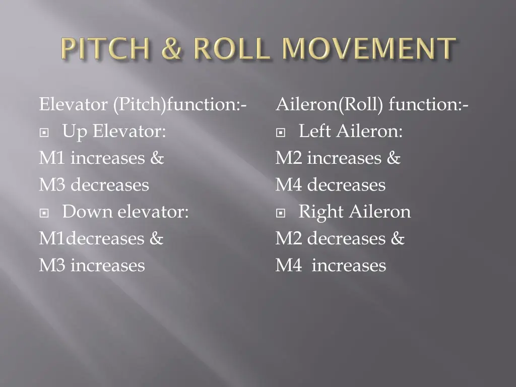 elevator pitch function up elevator m1 increases