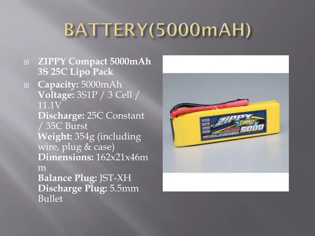 zippy compact 5000mah 3s 25c lipo pack capacity
