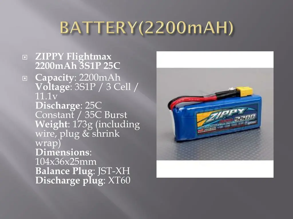 zippy flightmax 2200mah 3s1p 25c capacity 2200mah