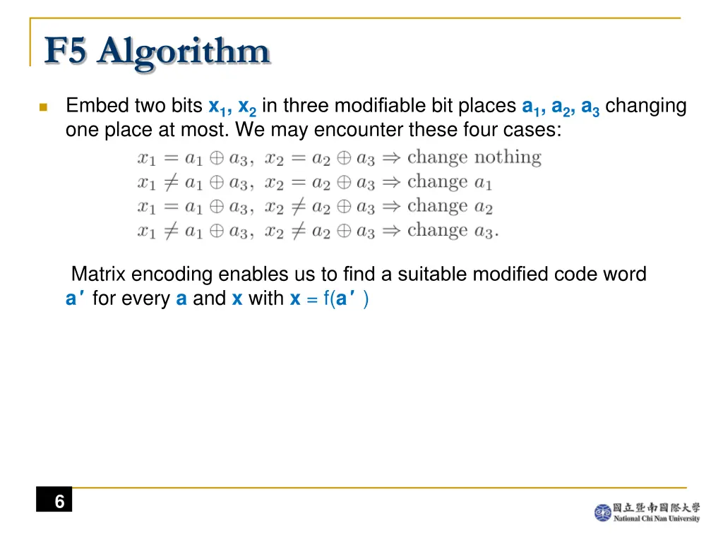 f5 algorithm
