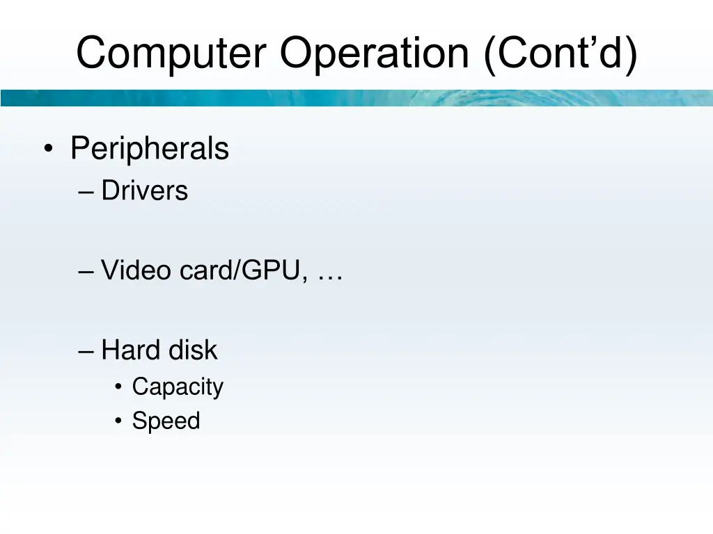 computer operation cont d 1
