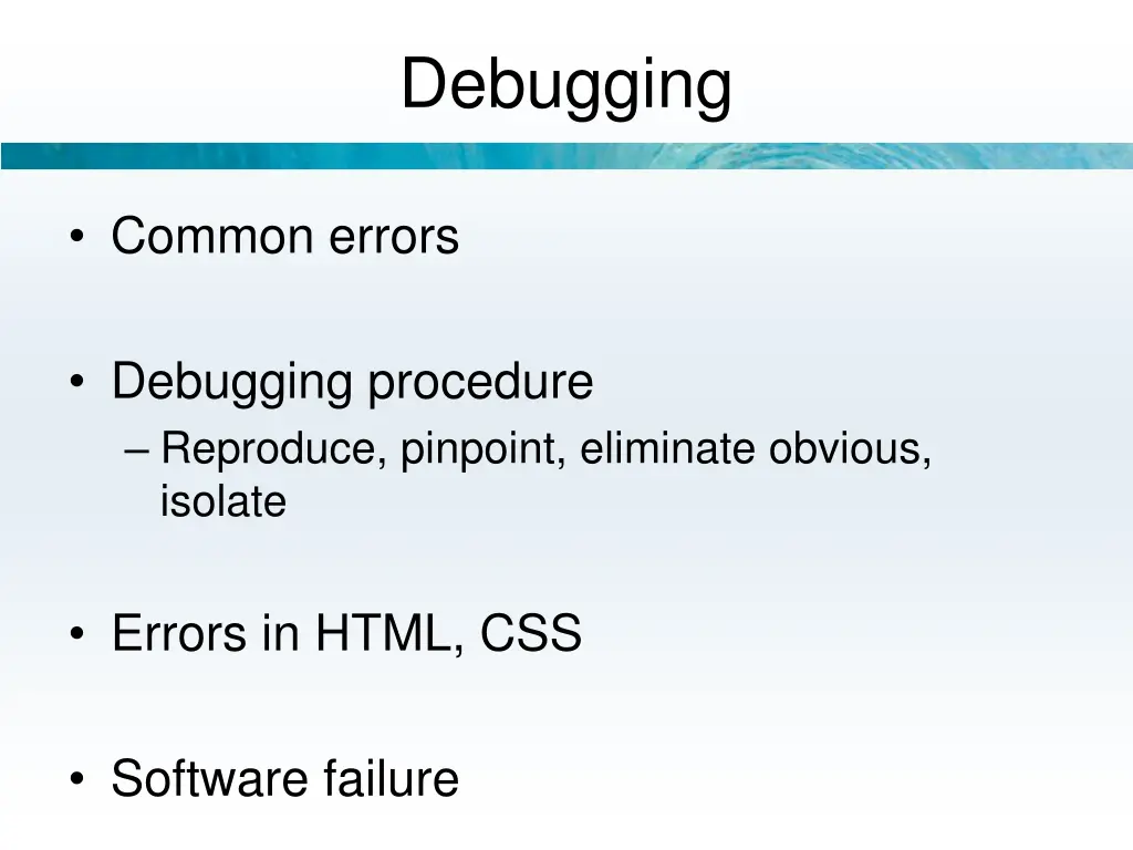 debugging