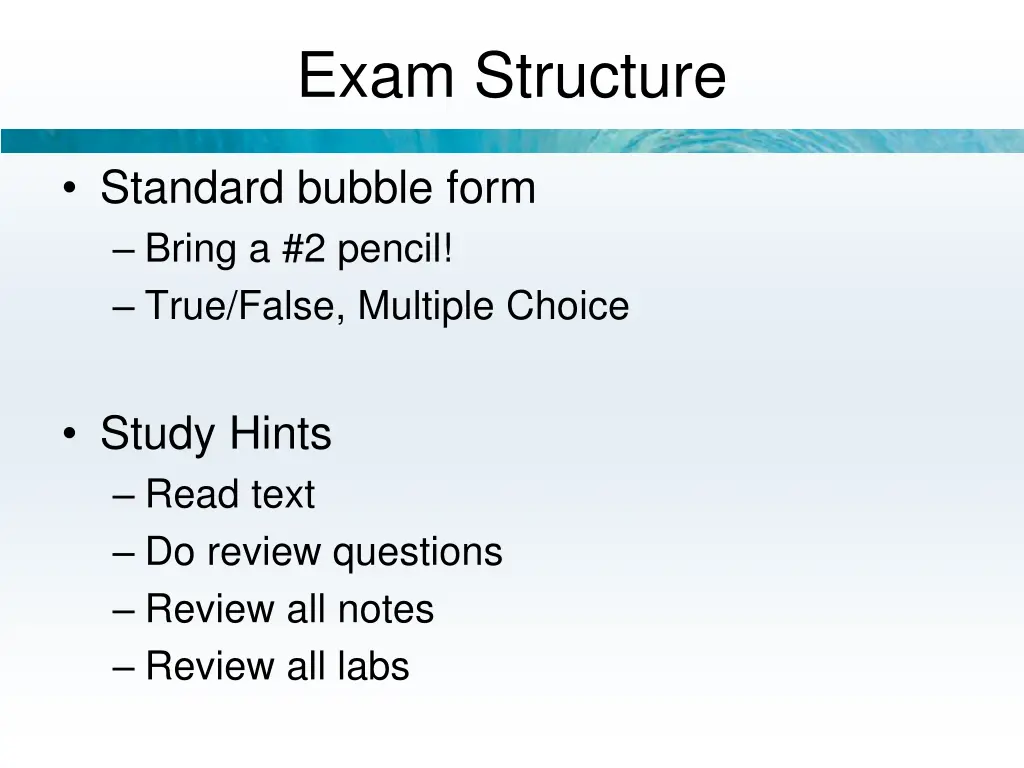 exam structure