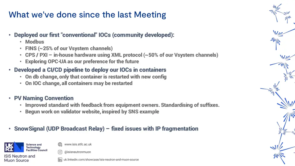 what we ve done since the last meeting