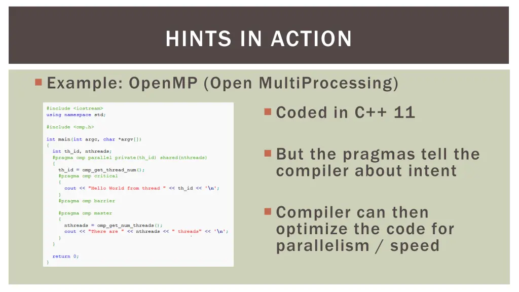 hints in action