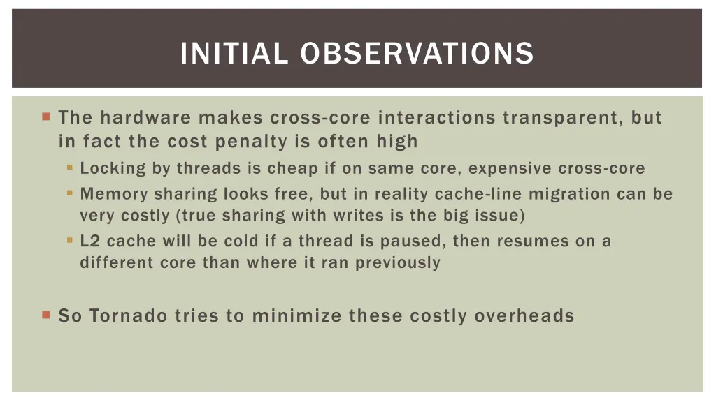initial observations