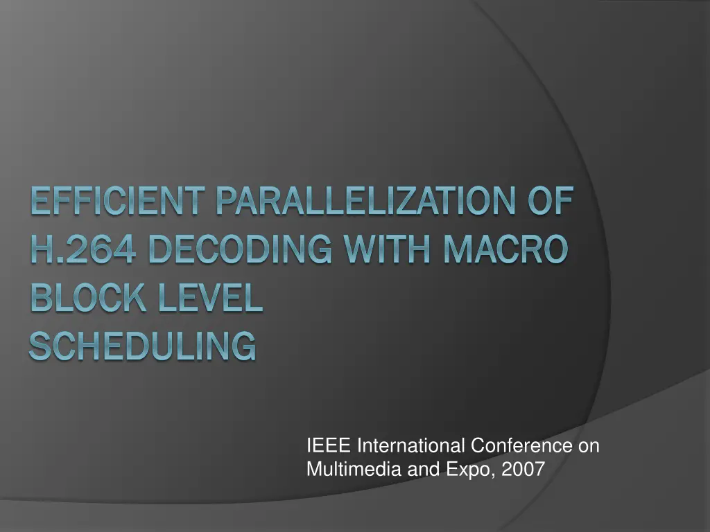 efficient parallelization of efficient