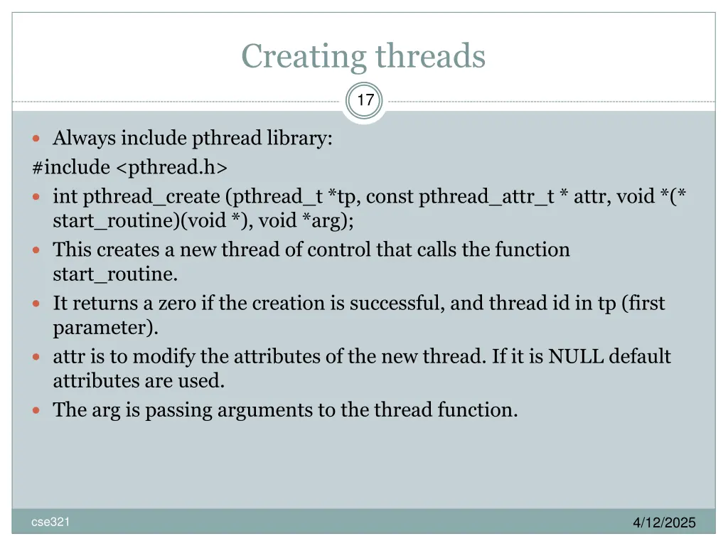 creating threads