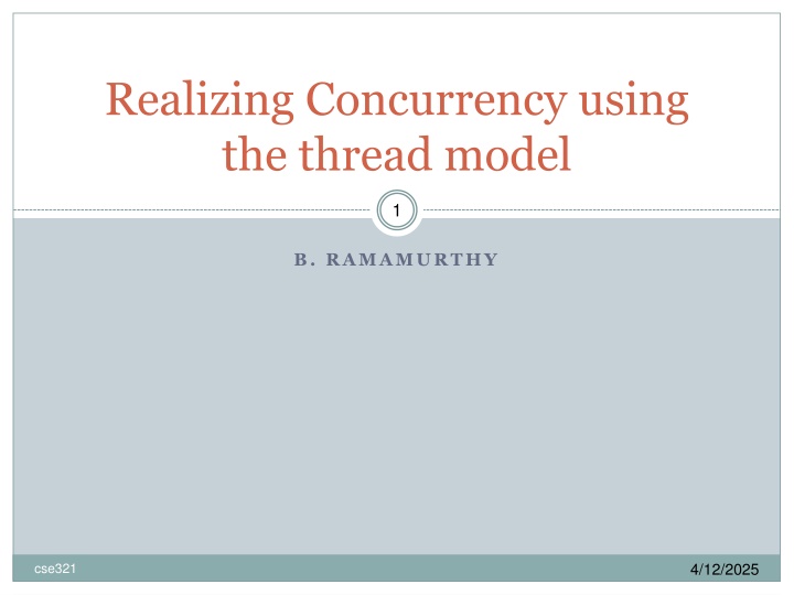 realizing concurrency using the thread model