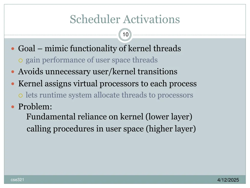 scheduler activations