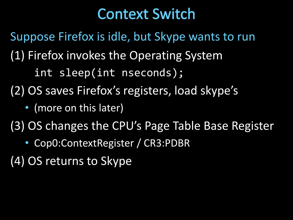 context switch