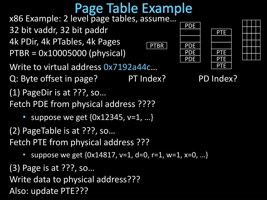 page table example