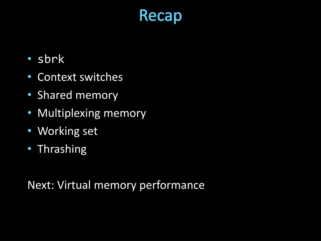 recap