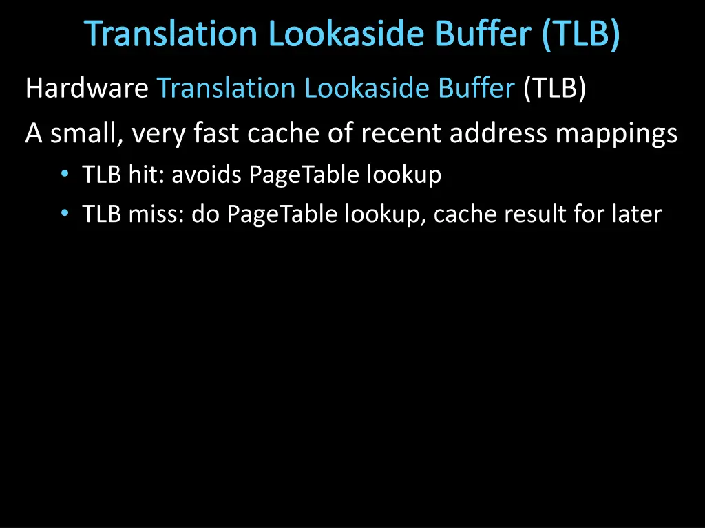 translation lookaside buffer tlb