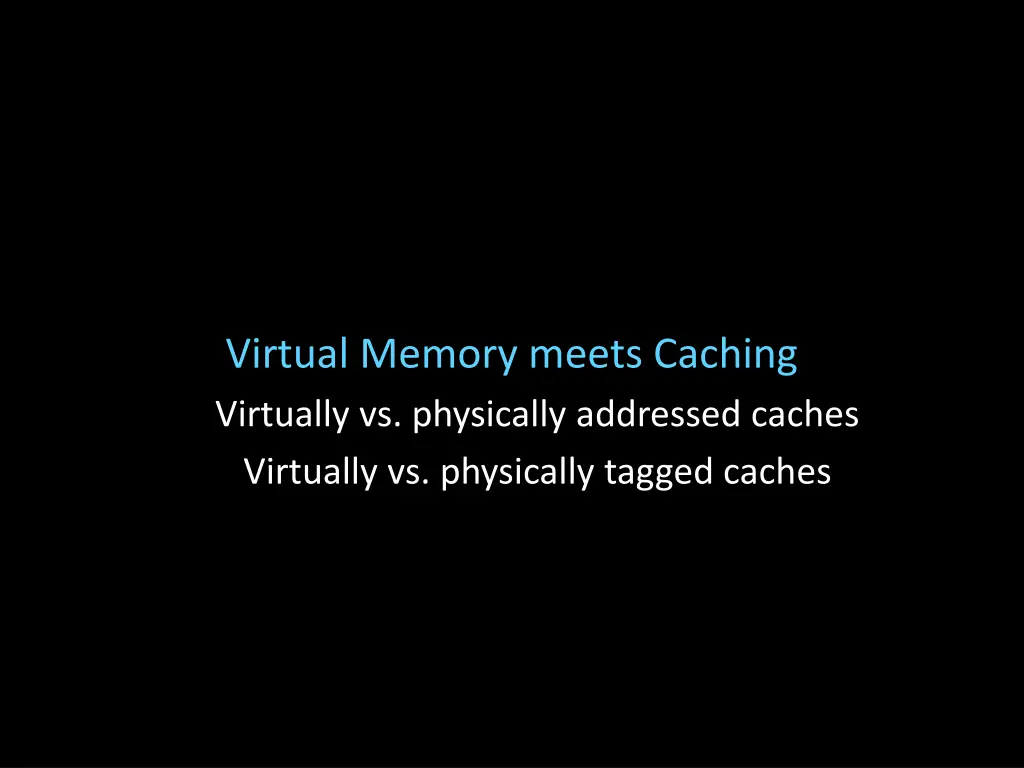 virtual memory meets caching virtually